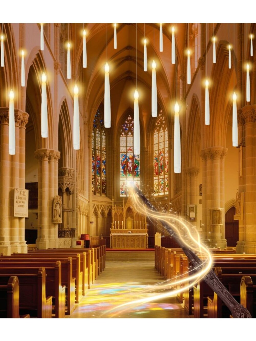 32pcs Floating Candles - Flameless LED Magic Wand Decor for Halloween